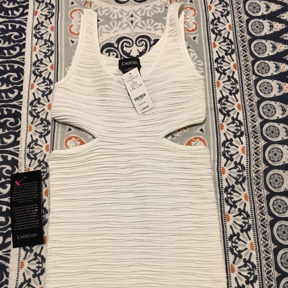 Bebe white mini dress